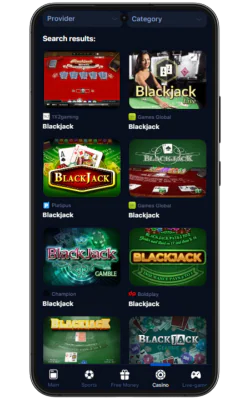 1win casino app table games