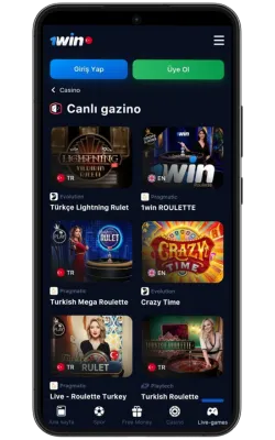 1win live casino app