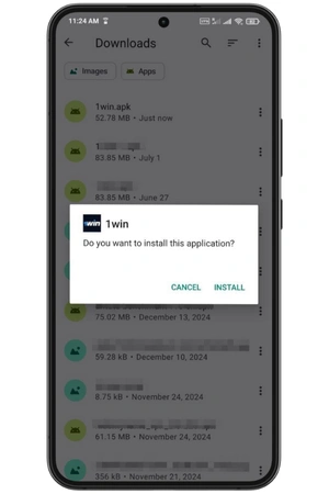 1Win application installation process