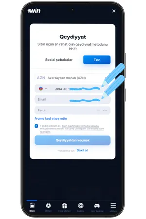 Qeydiyyat üçün əsas istifadəçi məlumatları