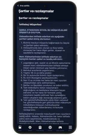 Platformadan istifadə qaydaları və şərtləri
