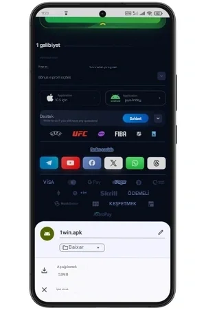 1win uygulaması Android'e nasıl indirilir