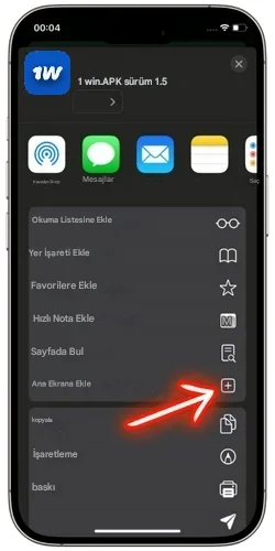 iPhone için 1Win uygulaması