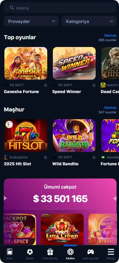 Populyar Slotlar və Jackpot Oyunları
