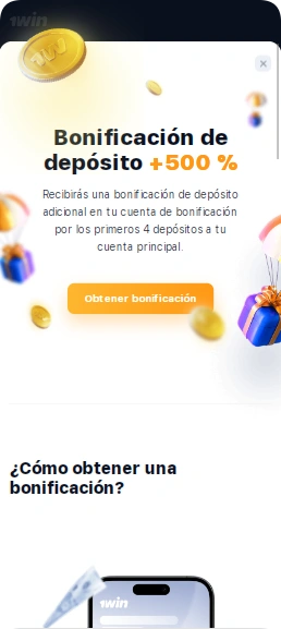 Bono de bienvenida en 1Win APK