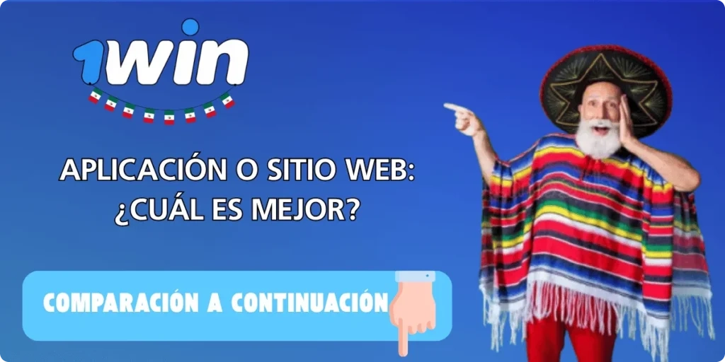 Comparación entre la aplicación 1Win y el sitio web móvil