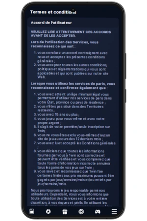 conditions d'inscription dans l'application 1Win