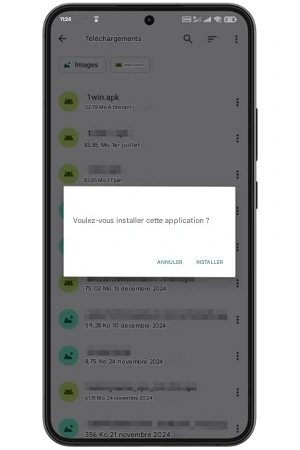 installer 1win APK sur Android