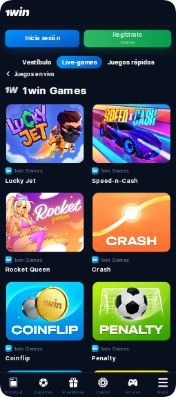 Juegos de 1Win Games en la aplicación de Android