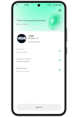 Processo de instalação do aplicativo 1Win no Android
