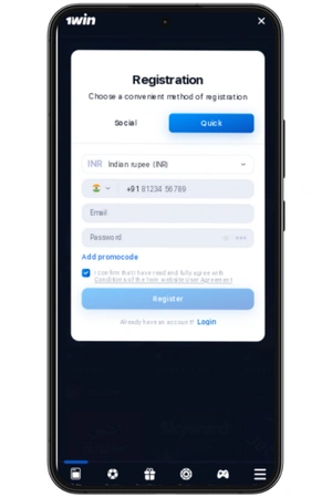 registration guide for 1win application