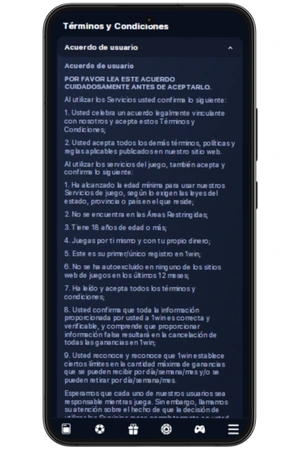 Reglas y condiciones de registro en la app 1Win